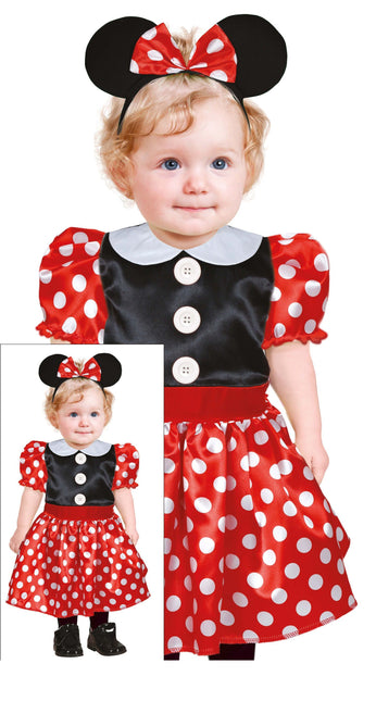 Disfraz de Minnie Mouse Rojo Blanco Bebé