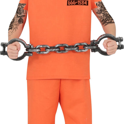 Disfraz de Halloween de preso naranja para niño