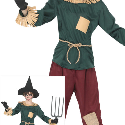 Disfraz de Halloween de espantapájaros de colores para niños