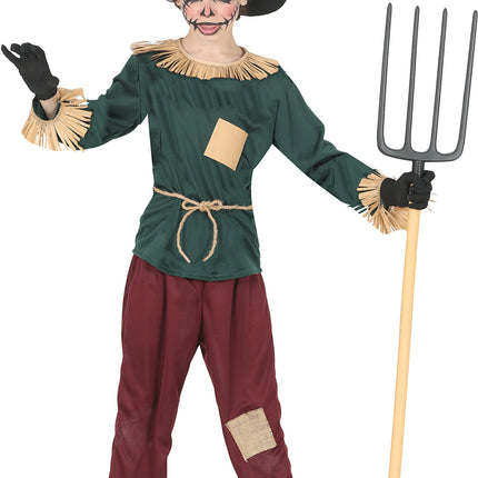 Disfraz de Halloween de espantapájaros de colores para niños
