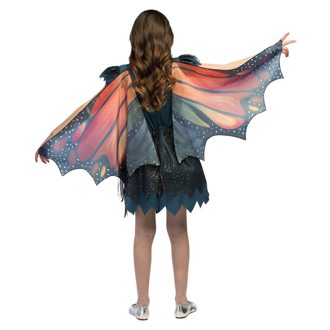 Vestido Mariposa Negro Naranja Niña