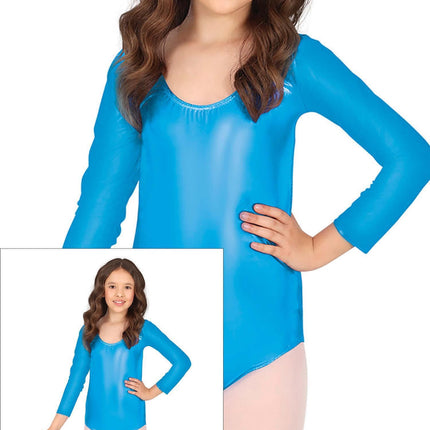 Traje de gimnasia Turquesa Niña Metalizado