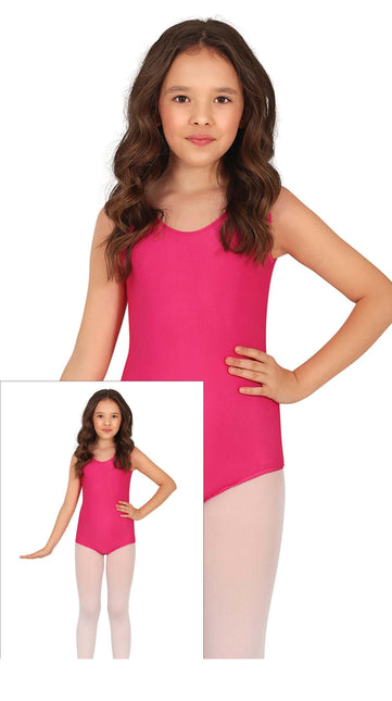 Conjunto de gimnasia Fucsia Niña Sin mangas