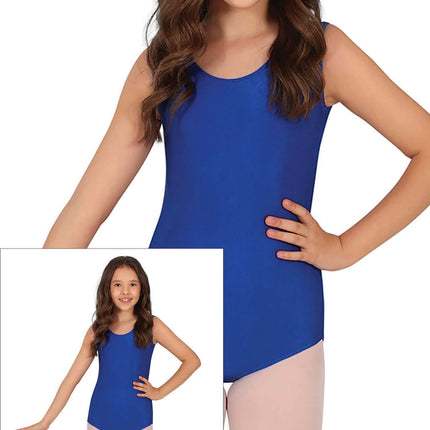 Leotardo azul niña sin mangas