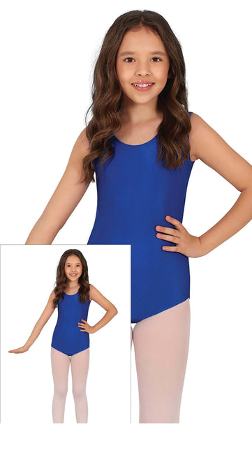 Leotardo azul niña sin mangas