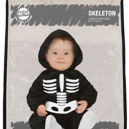Disfraz Halloween Esqueleto Blanco y Negro Bebé