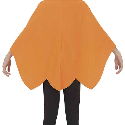 Poncho de Halloween para niños con forma de calabaza