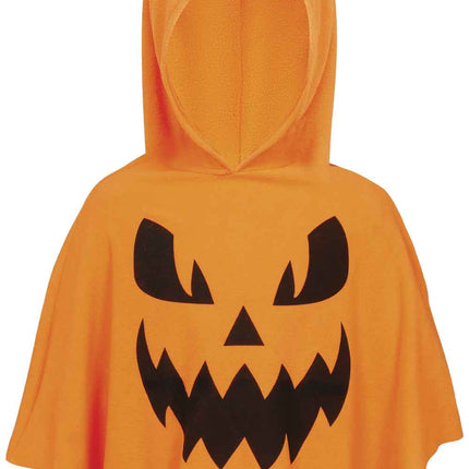 Poncho de Halloween para niños con forma de calabaza