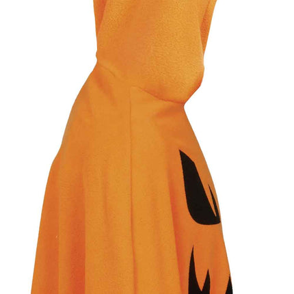 Poncho de Halloween para niños con forma de calabaza