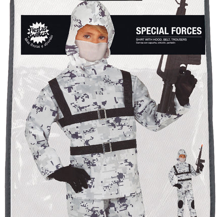Disfraz de Soldado Niño Blanco Gris