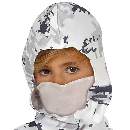 Disfraz de Soldado Niño Blanco Gris