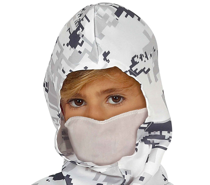 Disfraz de Soldado Niño Blanco Gris