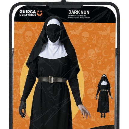Vestido de Halloween negro para mujer: monja oscura