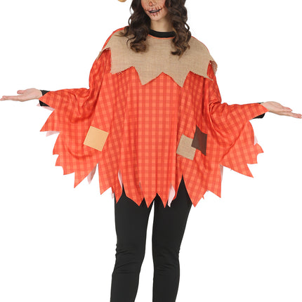 Poncho de Halloween para mujer: espantapájaros