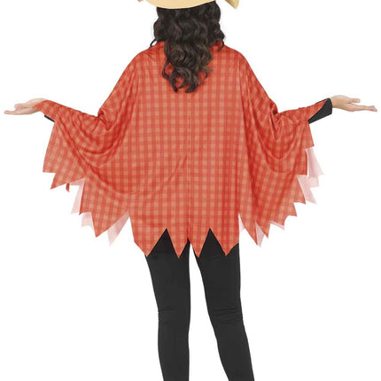 Poncho de Halloween para mujer: espantapájaros