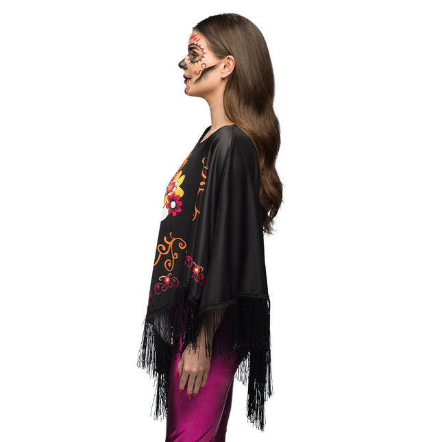 Poncho Negro Día de los Muertos