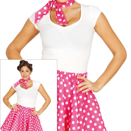 Conjunto Disfraz Grease Rosa Años 50 Señoras L