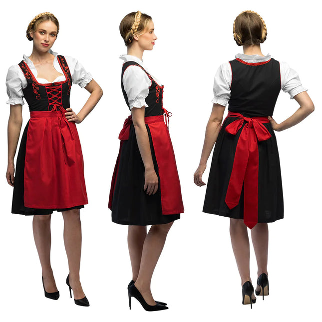 Vestido Dirndl Rojo Oktoberfest Frau Fischer