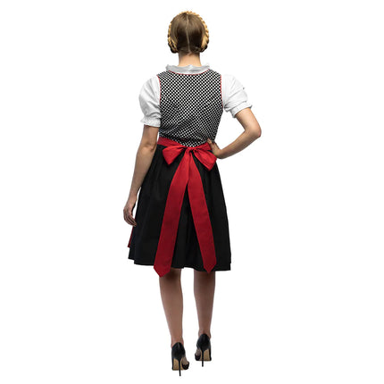 Vestido Dirndl Rojo Oktoberfest Gris Frau