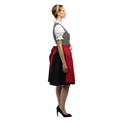 Vestido Dirndl Rojo Oktoberfest Gris Frau