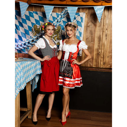 Vestido Dirndl Rojo Oktoberfest Gris Frau