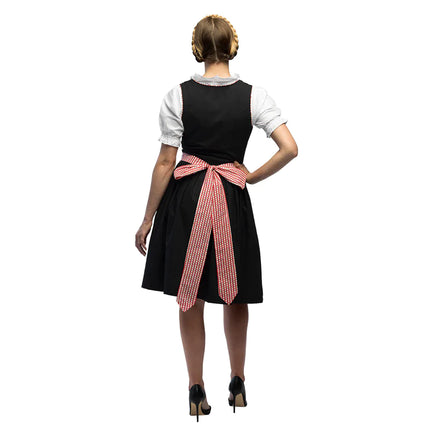 Vestido Dirndl Rojo Negro Oktoberfest Señoras