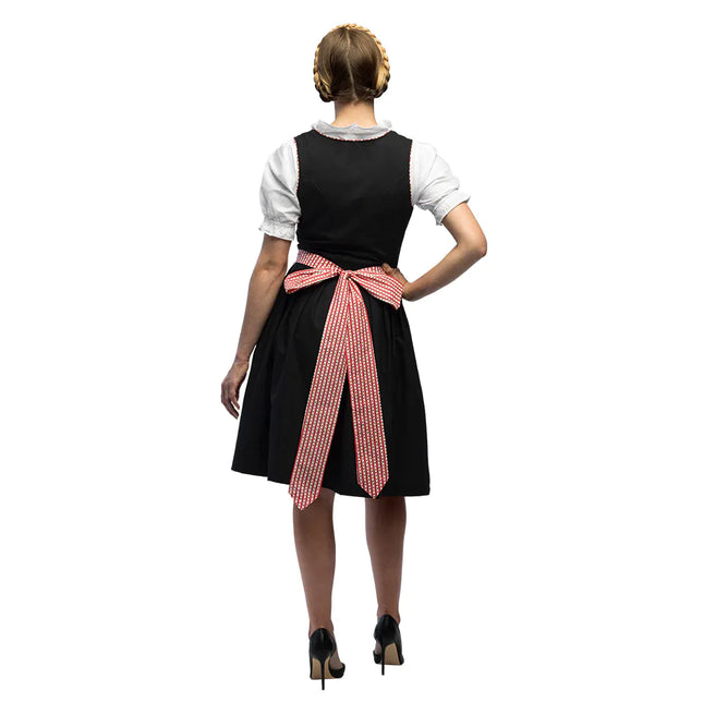 Vestido Dirndl Rojo Negro Oktoberfest Señoras