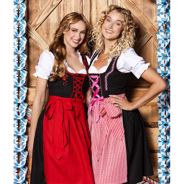 Vestido Dirndl Rojo Negro Oktoberfest Señoras