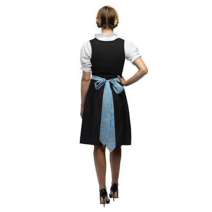 Negro Azul Vestido Dirndl Oktoberfest Señoras