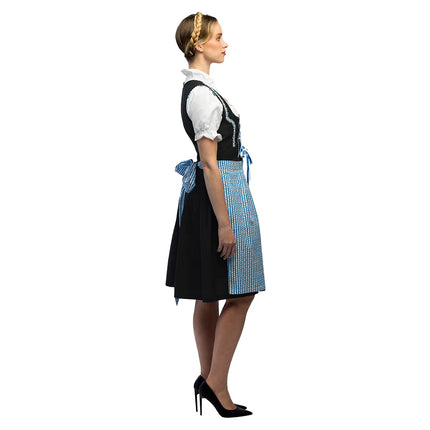 Negro Azul Vestido Dirndl Oktoberfest Señoras