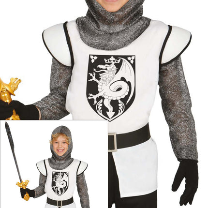 Disfraz de Caballero Medieval Plata Niño