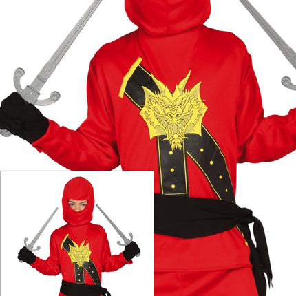 Mono Traje Ninja Niño Rojo