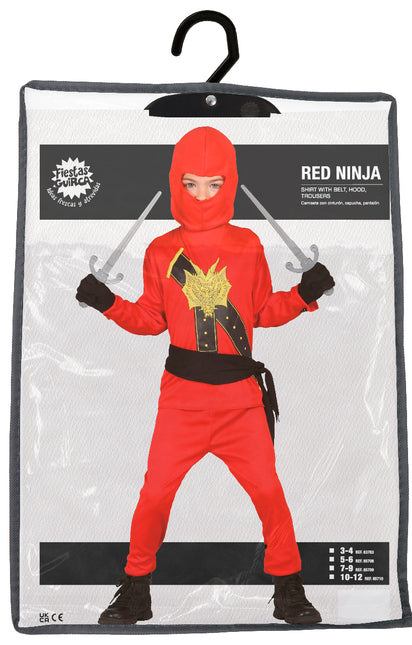 Mono Traje Ninja Niño Rojo