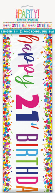 Banderola Feliz Cumpleaños 21 Años 2,74m