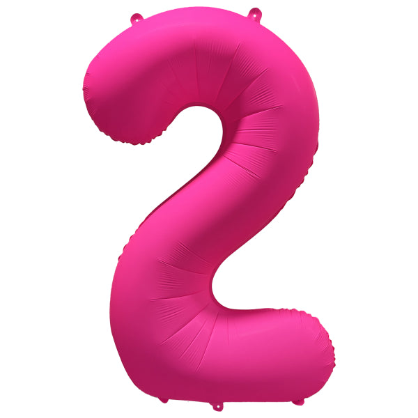 Globo Figura 2 Años Rosa Neón Vacío 86cm