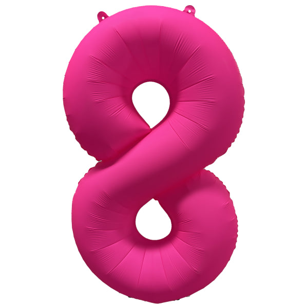 Globo Figura 8 Años Rosa Neón Vacío 86cm