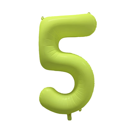 Globo Figura 5 Años Amarillo Neón Vacío 86cm