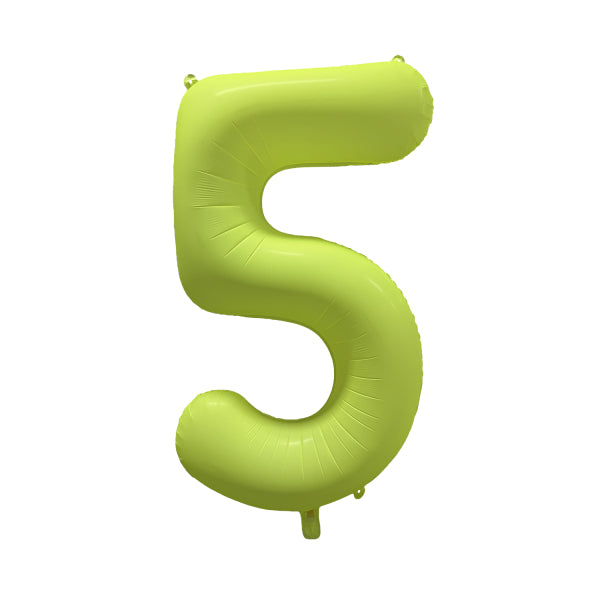 Globo Figura 5 Años Amarillo Neón Vacío 86cm