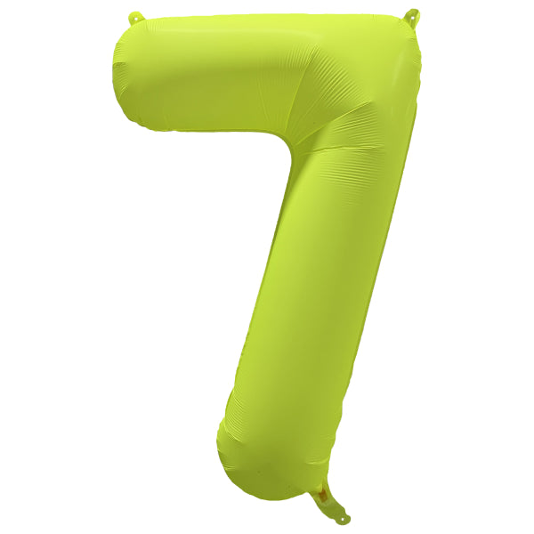 Globo Figura 7 Años Amarillo Neón Vacío 86cm