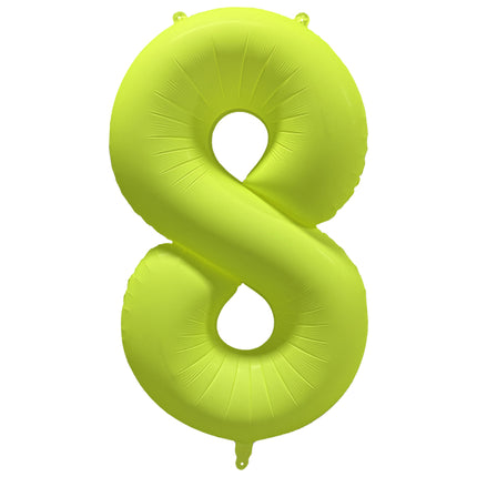 Globo Figura 8 Años Amarillo Neón Vacío 86cm