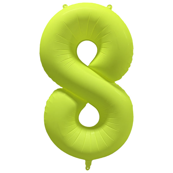 Globo Figura 8 Años Amarillo Neón Vacío 86cm