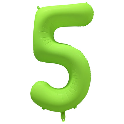 Globo Figura 5 Años Verde Neón Vacío 86cm