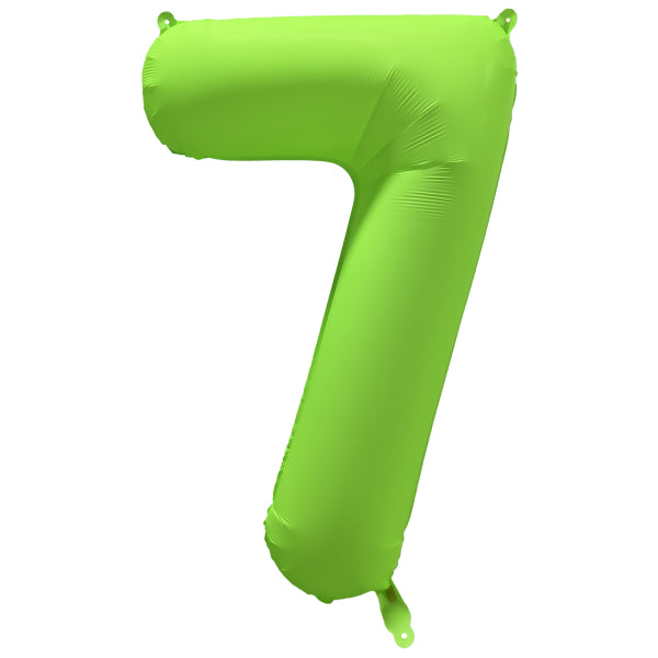 Globo Figura 7 Años Verde Neón Vacío 86cm