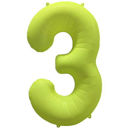 Globo Figura 3 Años Amarillo Neón Vacío 86cm