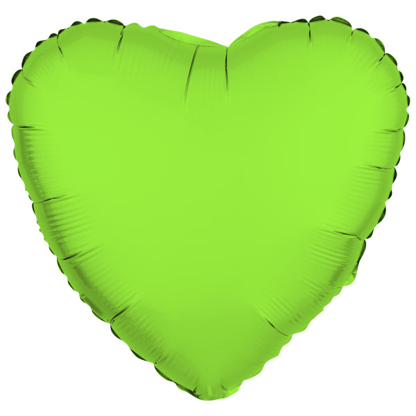 Globo de Helio Corazón Verde Neón Vacío 43cm