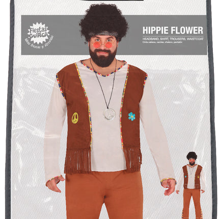 Disfraz Hippie 60S Marrón Blanco Hombre
