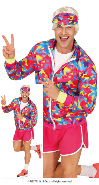 Neón 80S Disfraz Coloreado Hombre