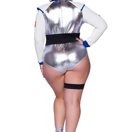 Traje Astronauta Blanco Plata Mujer Body Leg Avenue