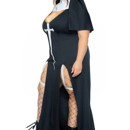 Disfraz de Monja Negro Señoras Leg Avenue