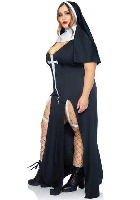 Disfraz de Monja Negro Señoras Leg Avenue